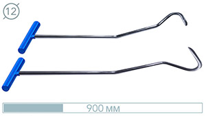 Крючки с серповидным плоским окончанием (2 шт) 07022-2 - инструмент PDR для удаления вмятин