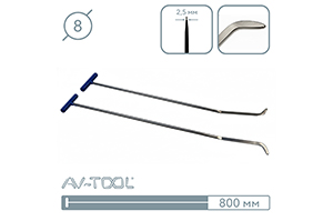 Пара силовых крючков с ножевым окончанием 08001-2 - инструмент PDR для удаления вмятин