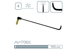 Крючок Black Hunter (заостренное, плоское окончание, 900 мм) 08010R - инструмент PDR для удаления вмятин