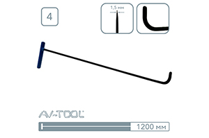 Плоский крючок Black Hunter (плоская лопатка, 1200 мм) 08011 - инструмент PDR для удаления вмятин