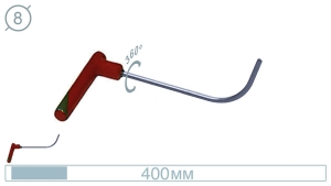 Крючок дверной (окончание плоская лопатка, 400 мм) 09004 A - инструмент PDR для удаления вмятин