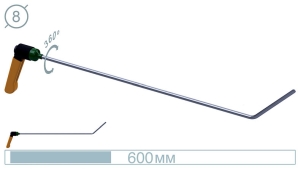 Крючок дверной (окончание плоская лопатка, 600 мм) 09006 - инструмент PDR для удаления вмятин
