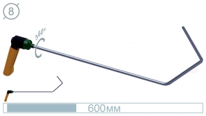 Крючок дверной (окончание плоская лопатка, 600 мм) 09010 - инструмент PDR для удаления вмятин