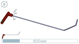 Крючок для работы в дверной панели 09025 A - инструмент PDR для удаления вмятин