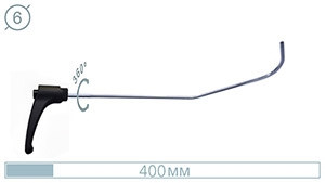 Крючок с поворотной ручкой (окончание плоская лопатка, 400 мм) 09028PR - инструмент PDR для удаления вмятин