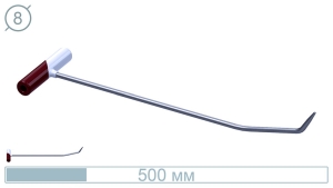 Крючок с двойным загибом (500 мм) 10018 - инструмент PDR для удаления вмятин