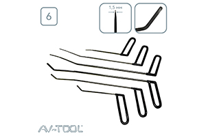 Комплект брасовых крючков (6 шт) 12008-6 - инструмент PDR для удаления вмятин