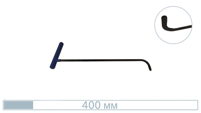 Плоский крючок Black Hunter с ассиметричной рукояткой (400 мм) 08008