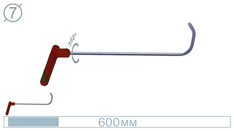 Крючок (окончание плоская лопатка, 600 мм) 09026 A