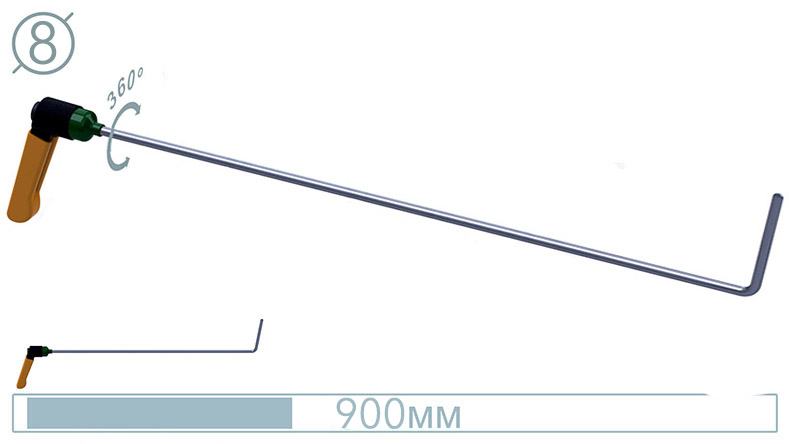 Крючок дверной силовой (окончание плоская лопатка, 900 мм) 09029