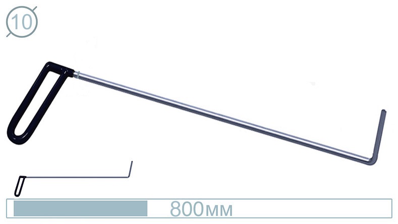 Крючок дверной силовой (окончание плоская лопатка, 800 мм) 09030