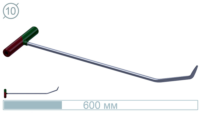 Крючок с двойным загибом (плоскости сточены, 600 мм) 10013