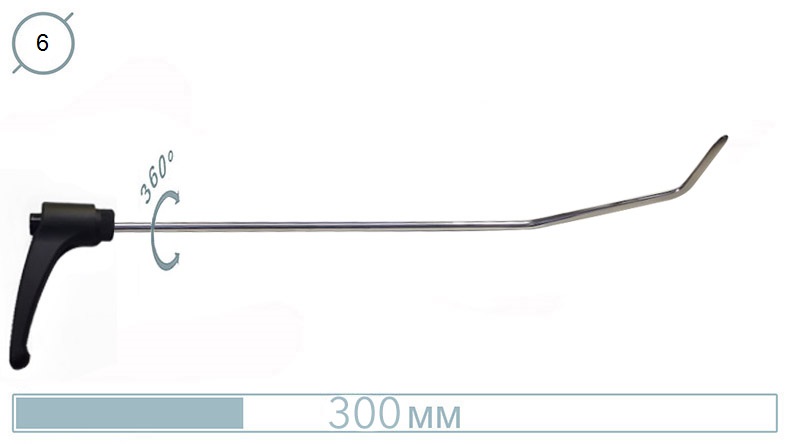 Крючок с поворотной ручкой (плоская лопатка, 400 мм) 10041PR