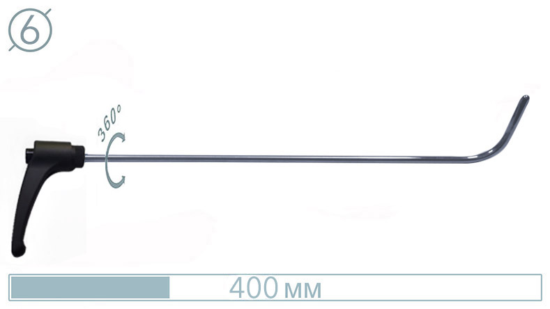 Крючок с поворотной ручкой (окончание сферическое) 10052PR