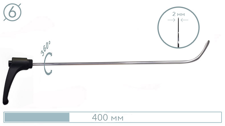 Крючок с ручкой (плоская лопатка, 400 мм) 10053PR